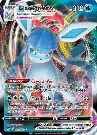 Glaceon VMAX - SWSH07 Evolving Skies - Holofoil - Near Mint (NM)