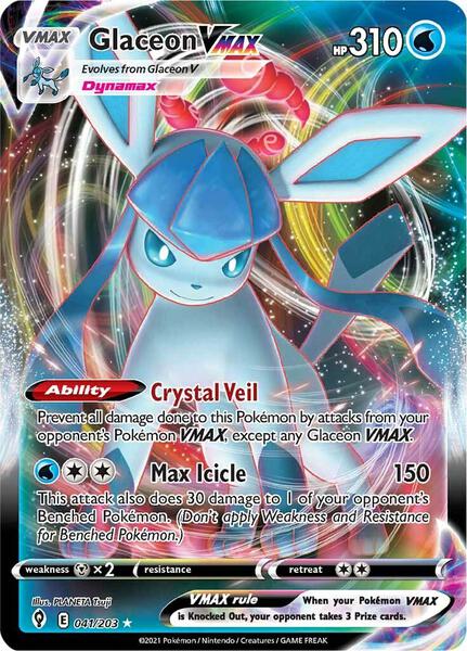 Glaceon VMAX - SWSH07 Evolving Skies - Holofoil - Near Mint (NM)