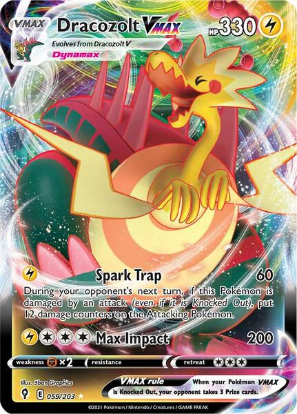 Dracozolt VMAX - SWSH07 Evolving Skies - Holofoil - Near Mint (NM)