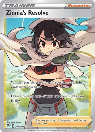 Zinnia's Resolve (Full Art) - SWSH07 Evolving Skies - Holofoil - Near Mint (NM)