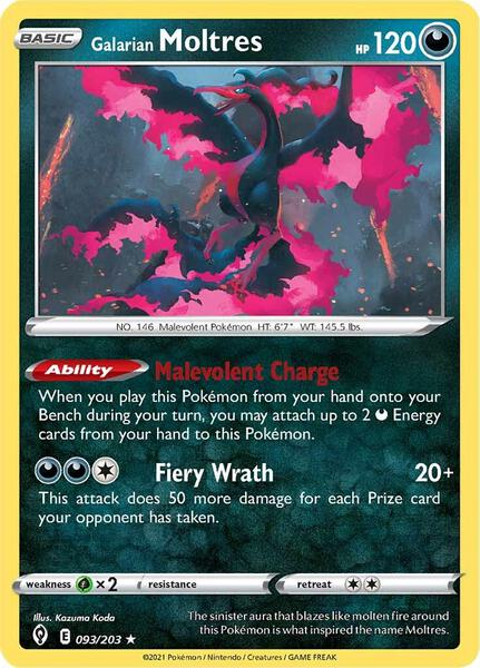 Galarian Moltres - SWSH07 Evolving Skies - Reverse Holofoil - Near Mint (NM)
