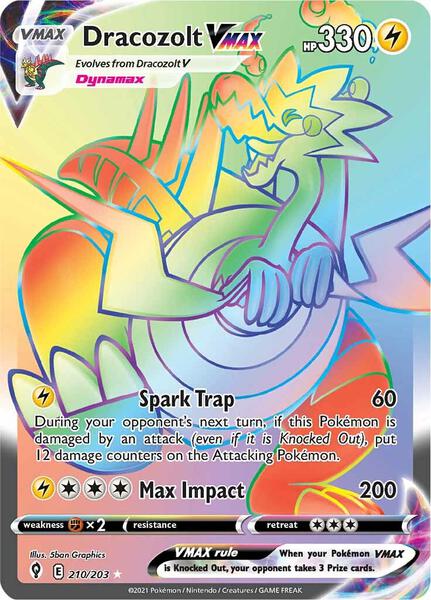 Dracozolt VMAX (Secret) - SWSH07 Evolving Skies - Holofoil - Near Mint (NM)