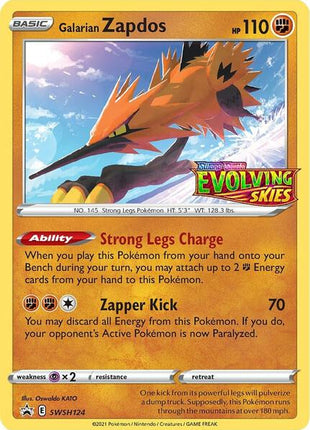 Galarian Zapdos - SWSH124 (Prerelease) - SWSH Sword and Shield Promo Cards - Holofoil - Near Mint (NM)