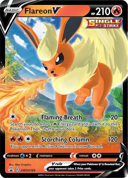Flareon V - SWSH149 - SWSH Sword and Shield Promo Cards - Holofoil - Near Mint (NM)