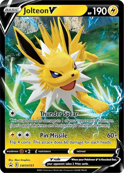 Jolteon V - SWSH151 - SWSH Sword and Shield Promo Cards - Holofoil - Near Mint (NM)