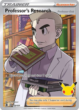 Professor's Research (Full Art) - Celebrations - Holofoil - Lightly Played (LP)