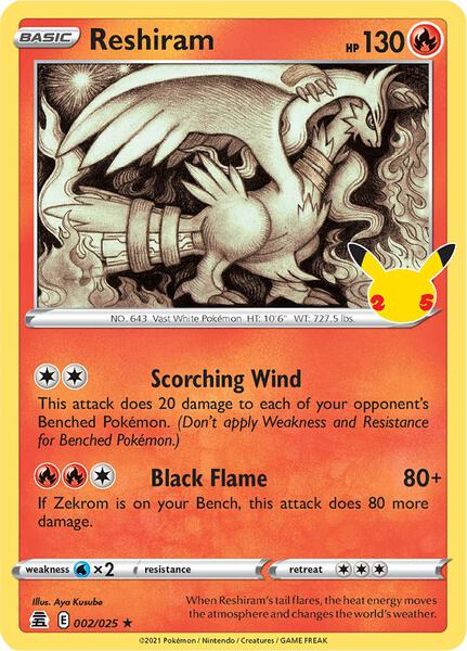 Reshiram - Celebrations - Holofoil - Near Mint (NM)