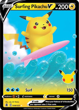 Surfing Pikachu V - Celebrations - Holofoil - Near Mint (NM)