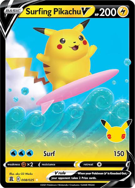 Surfing Pikachu V - Celebrations - Holofoil - Near Mint (NM)