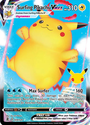 Surfing Pikachu VMAX - Celebrations - Holofoil - Near Mint (NM)