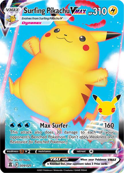 Surfing Pikachu VMAX - Celebrations - Holofoil - Near Mint (NM)