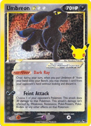 Umbreon Star - Celebrations Classic Collection - Holofoil - Near Mint (NM)