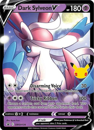 Dark Sylveon V - SWSH134 - SWSH Sword and Shield Promo Cards - Holofoil - Near Mint (NM)