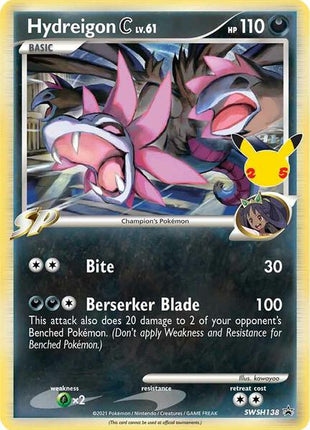 Hydreigon C lv.61 - SWSH138 - SWSH Sword and Shield Promo Cards - Holofoil - Moderately Played (MP)