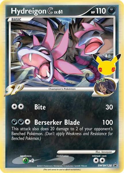 Hydreigon C lv.61 - SWSH138 - SWSH Sword and Shield Promo Cards - Holofoil - Near Mint (NM)