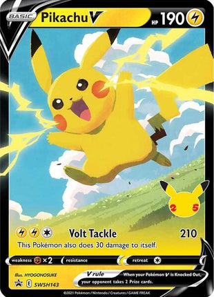 Pikachu V - SWSH143 - SWSH Sword and Shield Promo Cards - Holofoil - Near Mint (NM)