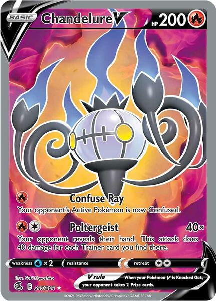 Chandelure V (Full Art) - SWSH08 Fusion Strike - Holofoil - Near Mint (NM)