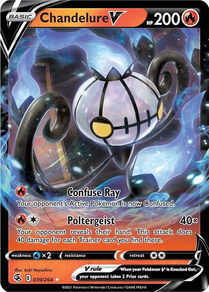 Chandelure V - SWSH08 Fusion Strike - Holofoil - Near Mint (NM)