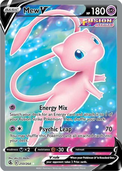 Mew V (Full Art) - SWSH08 Fusion Strike - Holofoil - Near Mint (NM)