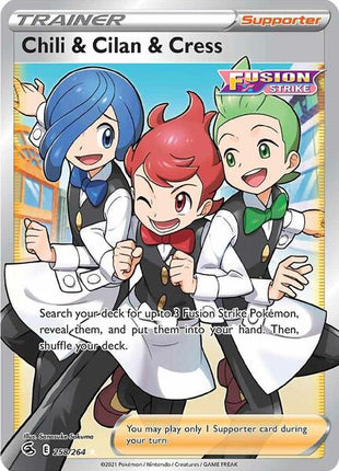 Chili & Cilan & Cress (Full Art) - SWSH08 Fusion Strike - Holofoil - Near Mint (NM)
