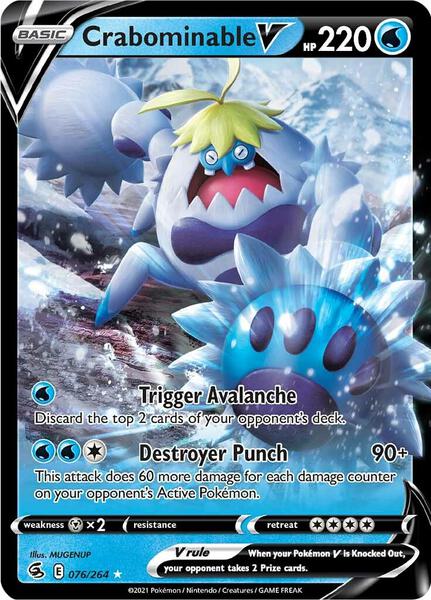 Crabominable V - SWSH08 Fusion Strike - Holofoil - Near Mint (NM)