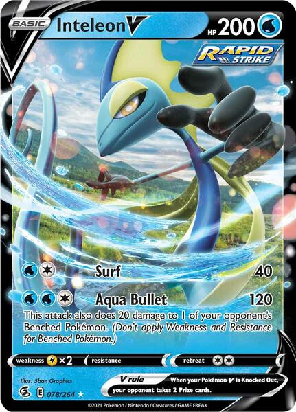 Inteleon V - SWSH08 Fusion Strike - Holofoil - Near Mint (NM)