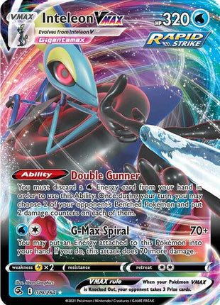 Inteleon VMAX - SWSH08 Fusion Strike - Holofoil - Near Mint (NM)