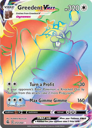 Greedent VMAX (Secret) - SWSH08 Fusion Strike - Holofoil - Near Mint (NM)