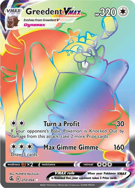 Greedent VMAX (Secret) - SWSH08 Fusion Strike - Holofoil - Near Mint (NM)
