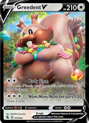Greedent V - SWSH08 Fusion Strike - Holofoil - Near Mint (NM)