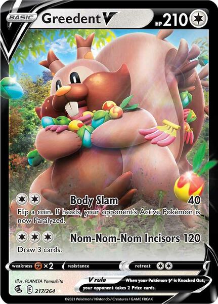 Greedent V - SWSH08 Fusion Strike - Holofoil - Near Mint (NM)