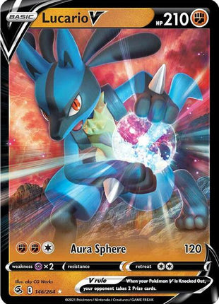 Lucario V - SWSH08 Fusion Strike - Holofoil - Near Mint (NM)