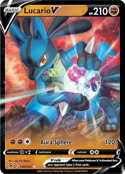 Lucario V - SWSH08 Fusion Strike - Holofoil - Near Mint (NM)