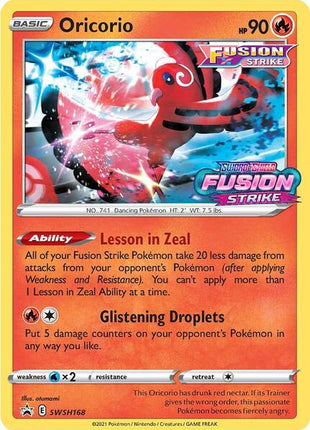 Oricorio - SWSH168 (Prerelease) - SWSH Sword and Shield Promo Cards - Holofoil - Near Mint (NM)