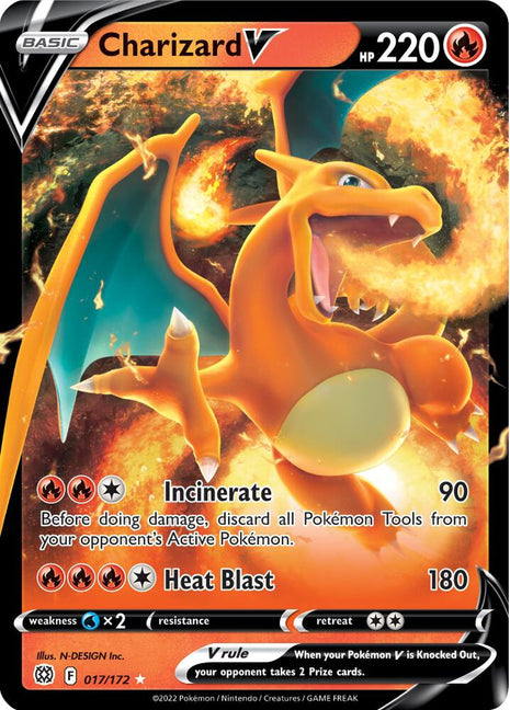 Charizard V - SWSH09 Brilliant Stars - Holofoil - Lightly Played (LP)