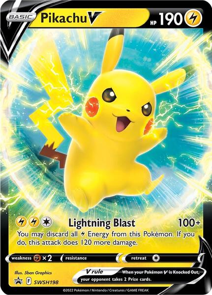 Pikachu V - SWSH198 - SWSH Sword and Shield Promo Cards - Holofoil - Near Mint (NM)