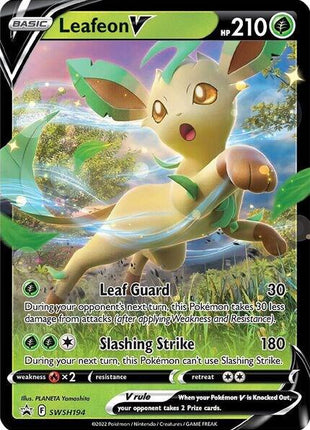 Leafeon V - SWSH194 - SWSH Sword and Shield Promo Cards - Holofoil - Near Mint (NM)