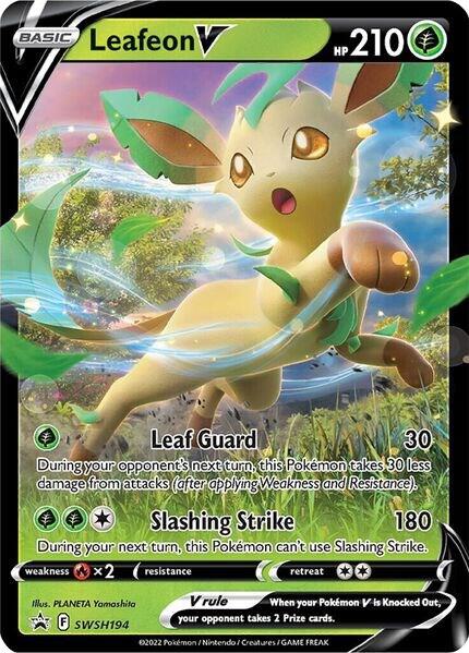 Leafeon V - SWSH194 - SWSH Sword and Shield Promo Cards - Holofoil - Near Mint (NM)