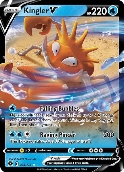 Kingler V - SWSH09 Brilliant Stars - Holofoil - Near Mint (NM)