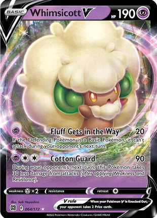 Whimsicott V - SWSH09 Brilliant Stars - Holofoil - Near Mint (NM)