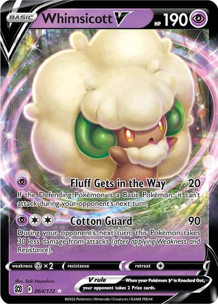 Whimsicott V - SWSH09 Brilliant Stars - Holofoil - Near Mint (NM)