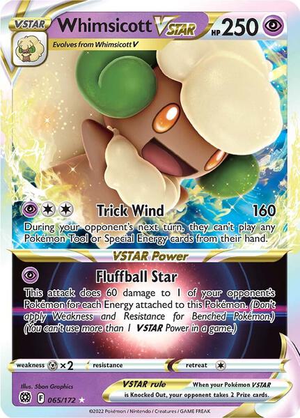 Whimsicott VSTAR - SWSH09 Brilliant Stars - Holofoil - Near Mint (NM)
