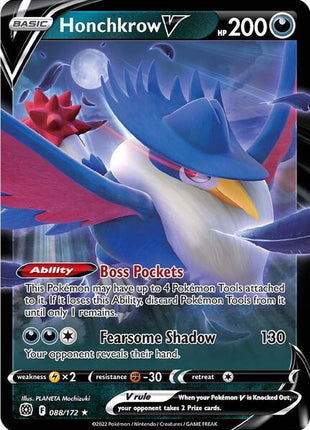 Honchkrow V - SWSH09 Brilliant Stars - Holofoil - Near Mint (NM)