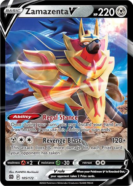 Zamazenta V - SWSH09 Brilliant Stars - Holofoil - Near Mint (NM)