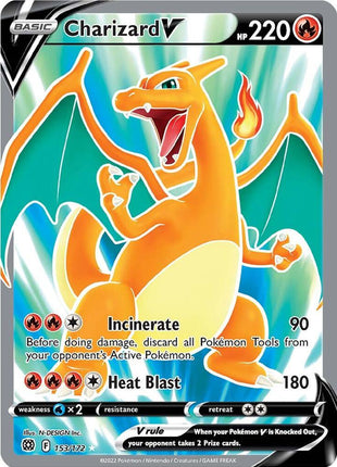 Charizard V (Full Art) - SWSH09 Brilliant Stars - Holofoil - Near Mint (NM)