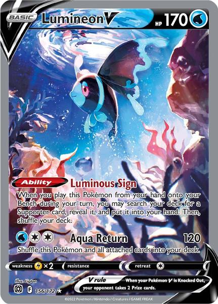 Lumineon V (Alternate Full Art) - SWSH09 Brilliant Stars - Holofoil - Damaged