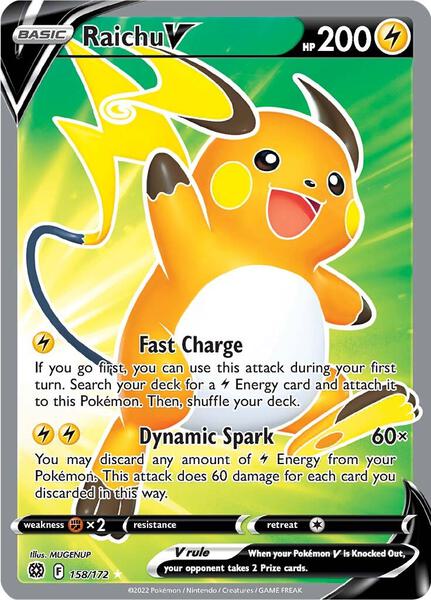 Raichu V (Full Art) - SWSH09 Brilliant Stars - Holofoil - Near Mint (NM)