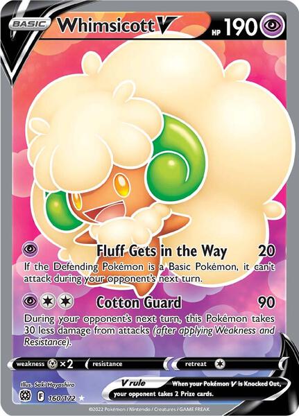 Whimsicott V (Full Art) - SWSH09 Brilliant Stars - Holofoil - Near Mint (NM)