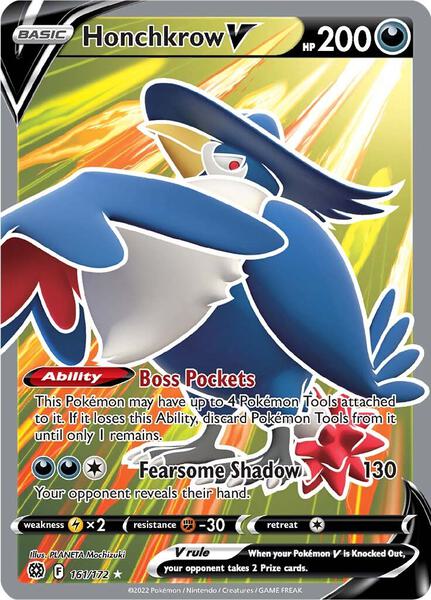 Honchkrow V (Full Art) - SWSH09 Brilliant Stars - Holofoil - Near Mint (NM)