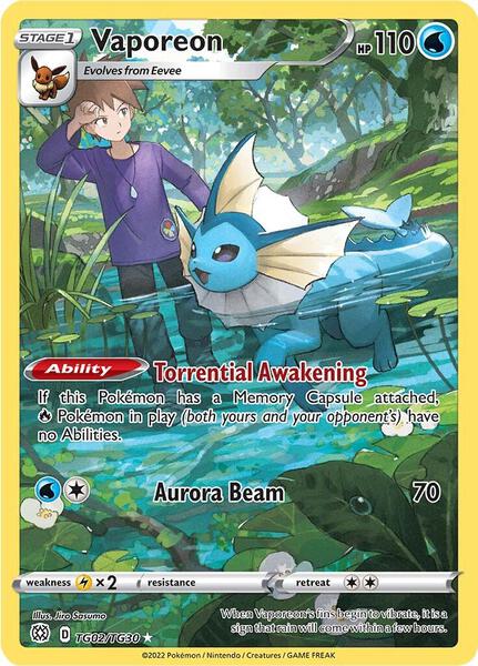 Vaporeon - SWSH09 Brilliant Stars Trainer Gallery - Holofoil - Lightly Played (LP)